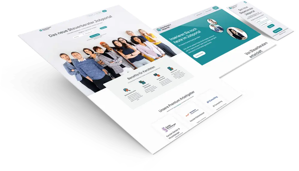 Steuerberater Jobportal auf Laptop und Smartphone
