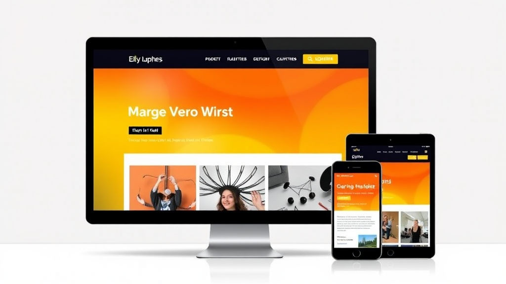 Bild eines modernen, benutzerfreundlichen Webdesigns mit klarer Navigation, konsistenten Farben und responsivem Layout auf verschiedenen Geräten.