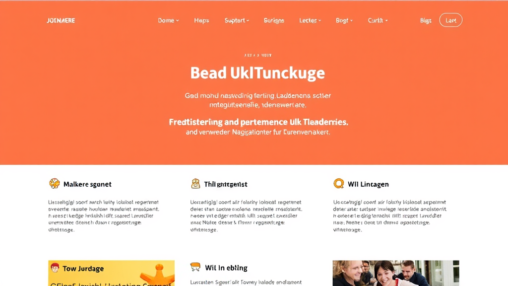 Ein Screenshot einer Onepager-Website, die verschiedene Abschnitte präsentiert, jedoch mit langen Ladezeiten und verwirrender Navigation für Nutzer.