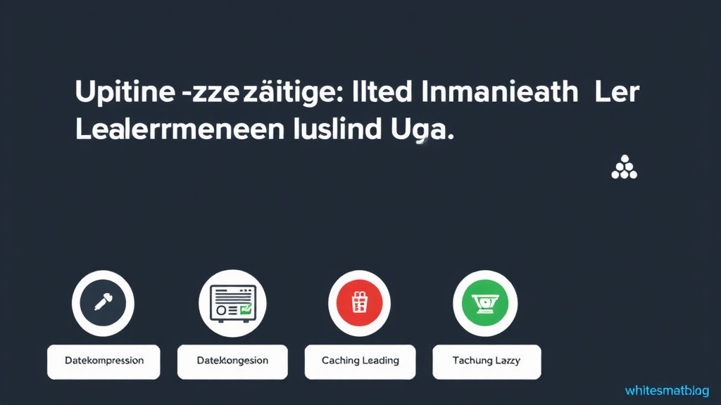 Grafik, die Methoden zur Optimierung der Ladegeschwindigkeit einer Website zeigt, einschließlich Datenkompression, Caching und Lazy Loading.