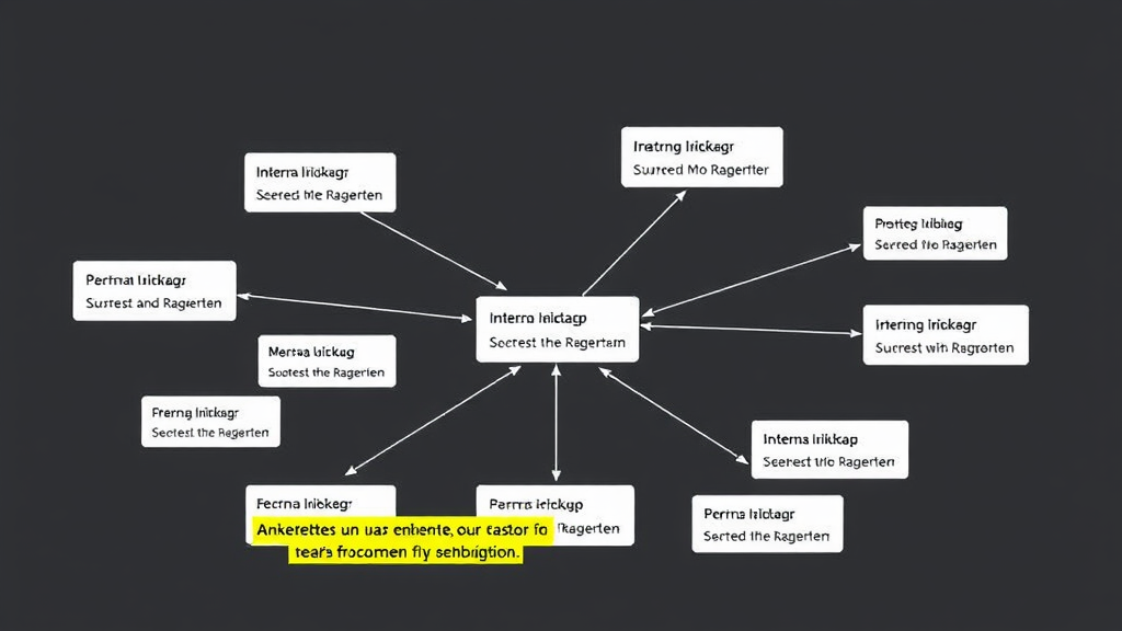 Grafik einer Website mit internen Links, die verschiedene Seiten verbinden, um die Struktur und Navigation zu verdeutlichen. Ankertexte sind hervorgehoben.