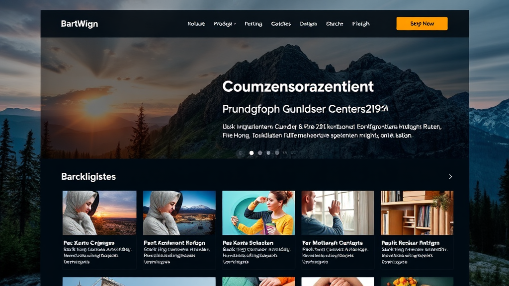 Startseite mit ansprechenden visuellen Inhalten, darunter professionelle Bilder, Infografiken und interaktive Elemente, die das Nutzerengagement fördern.